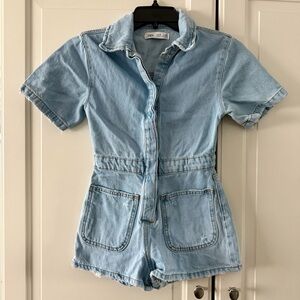 Zara Kids Light Blue Denim Romper